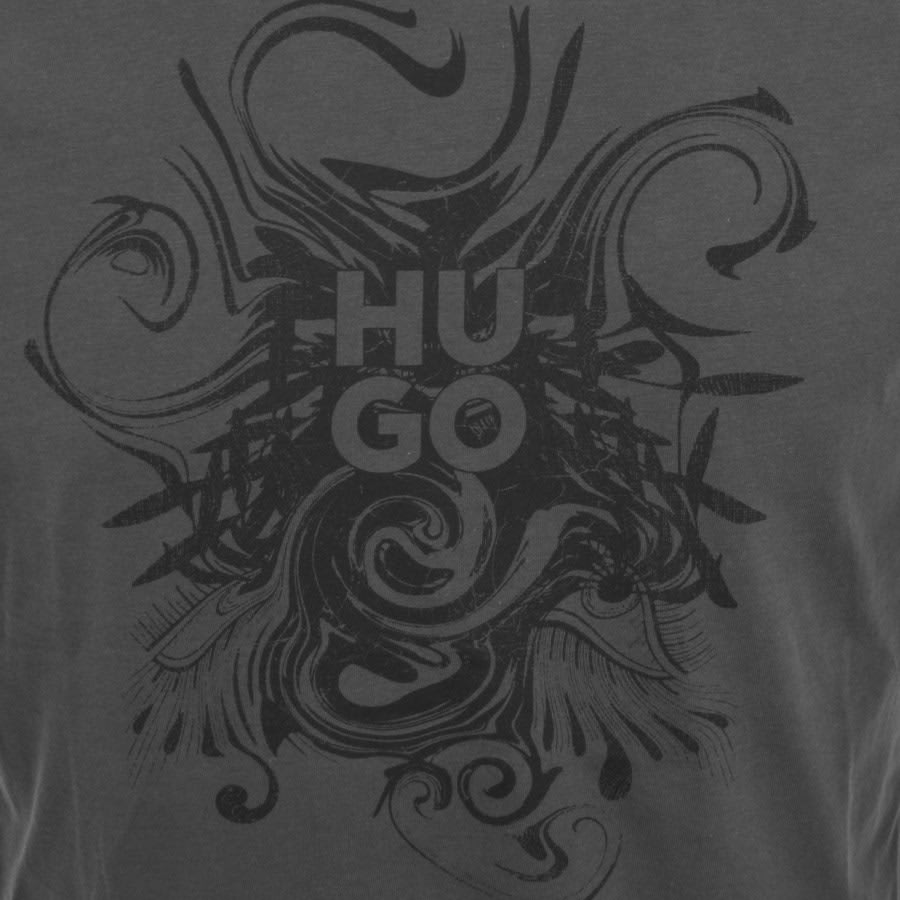 Image number 3 for HUGO Dinkerton Crew Neck T Shirt Grey