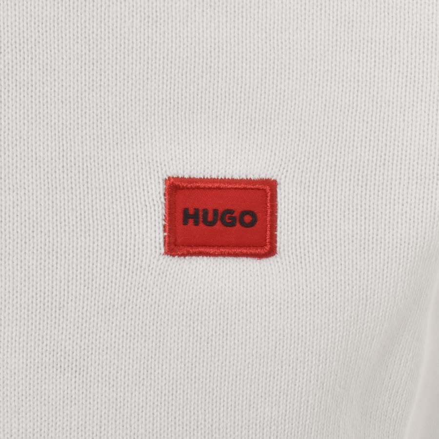 Image number 3 for HUGO San Cassius Knit Jumper White