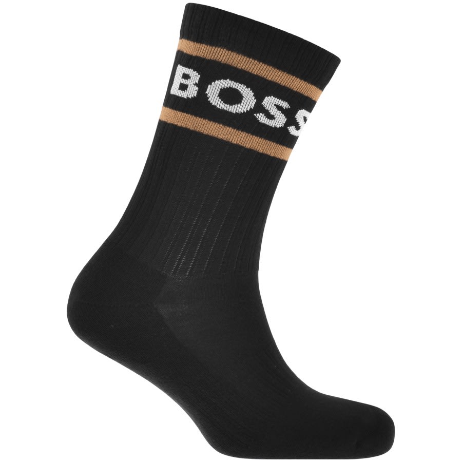 Image number 3 for BOSS Three Pack Crew Socks Black