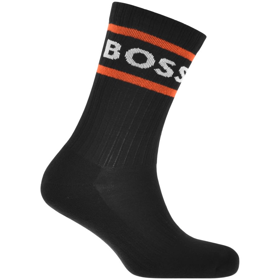 Image number 4 for BOSS Three Pack Crew Socks Black