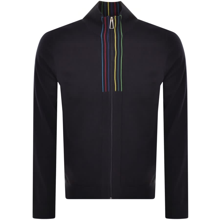 Image number 2 for Paul Smith Full Zip Knit Cardigan Navy