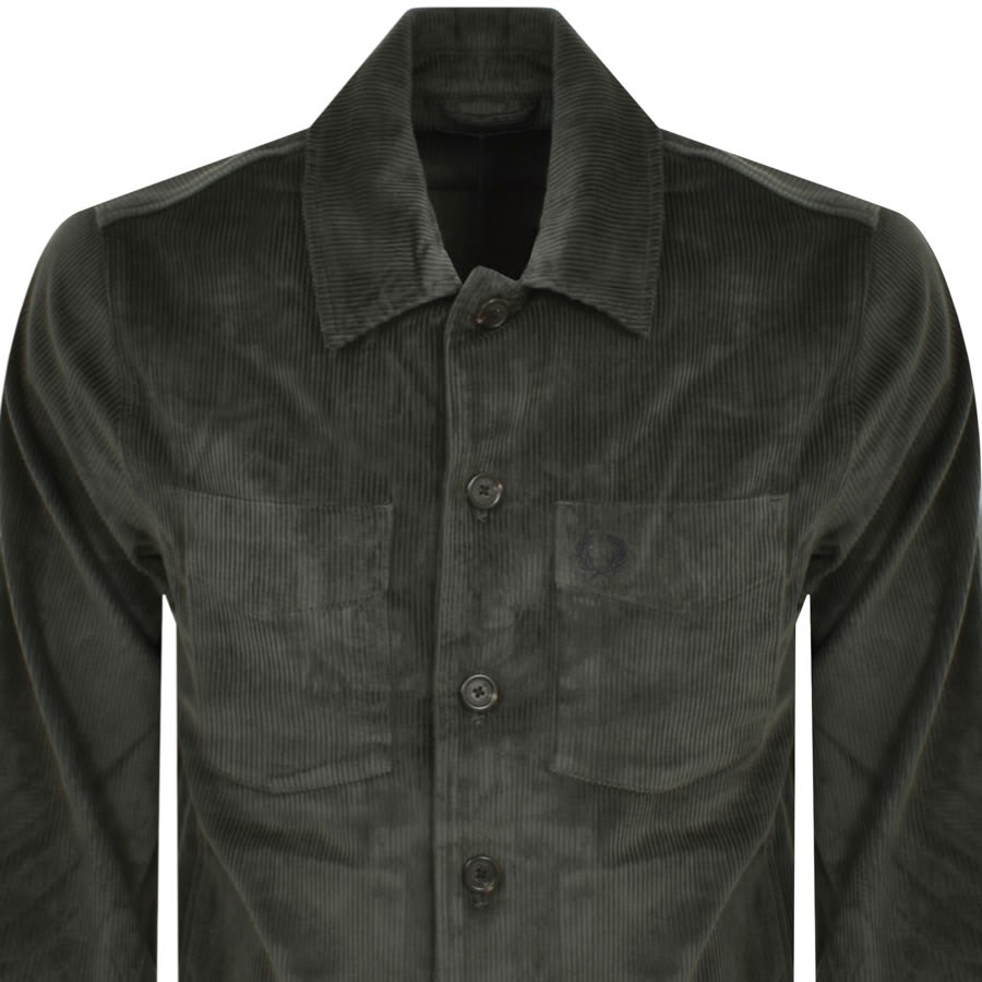 Image number 2 for Fred Perry Cord Overshirt Green