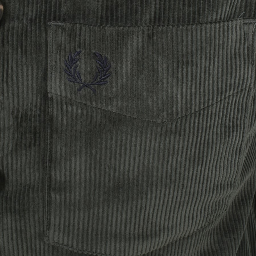 Image number 3 for Fred Perry Cord Overshirt Green