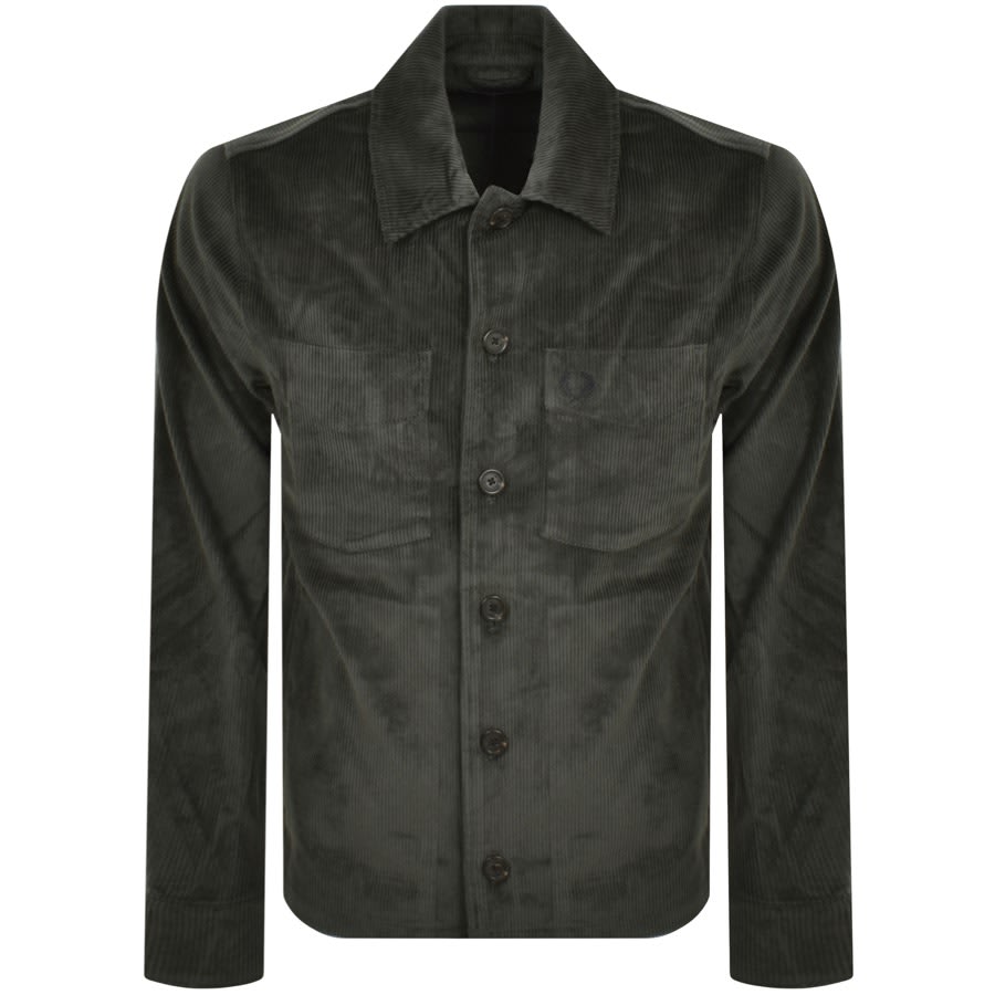 Image number 1 for Fred Perry Cord Overshirt Green