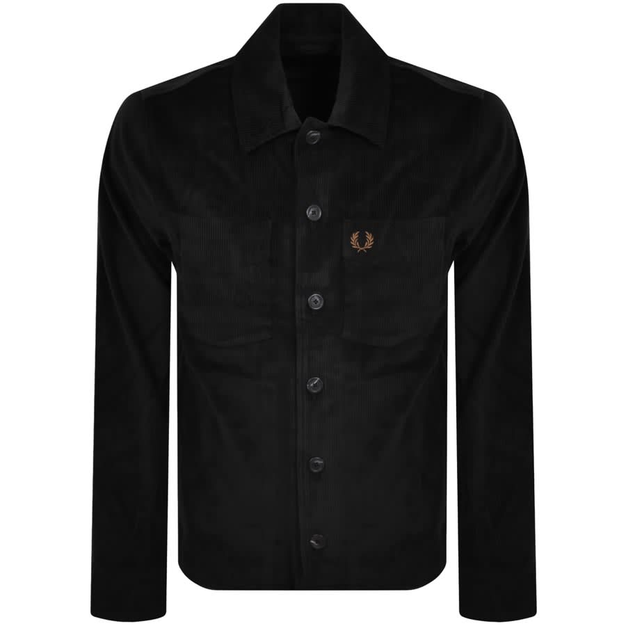 Image number 1 for Fred Perry Cord Overshirt Black