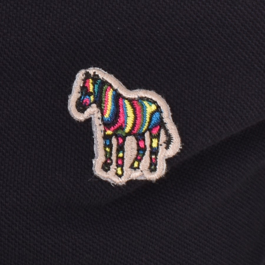 Image number 3 for Paul Smith Zebra Badge Long Sleeve Polo Navy