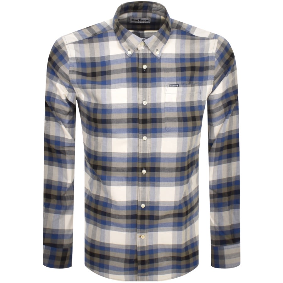 Image number 1 for Barbour Bowmont Long Sleeve Shirt Green