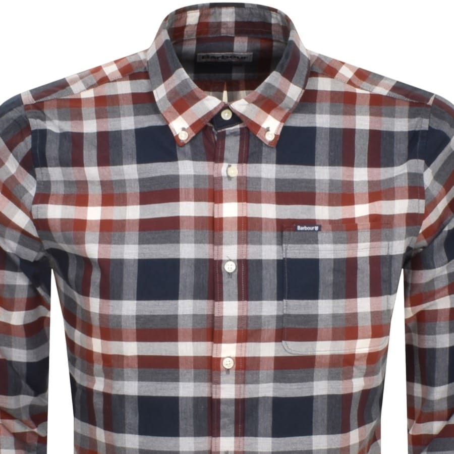 Image number 2 for Barbour Bowmont Long Sleeve Shirt Red