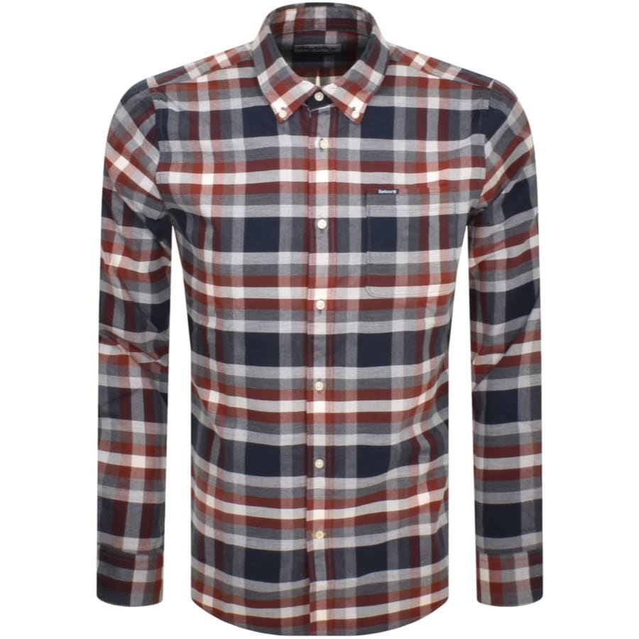 Image number 1 for Barbour Bowmont Long Sleeve Shirt Red