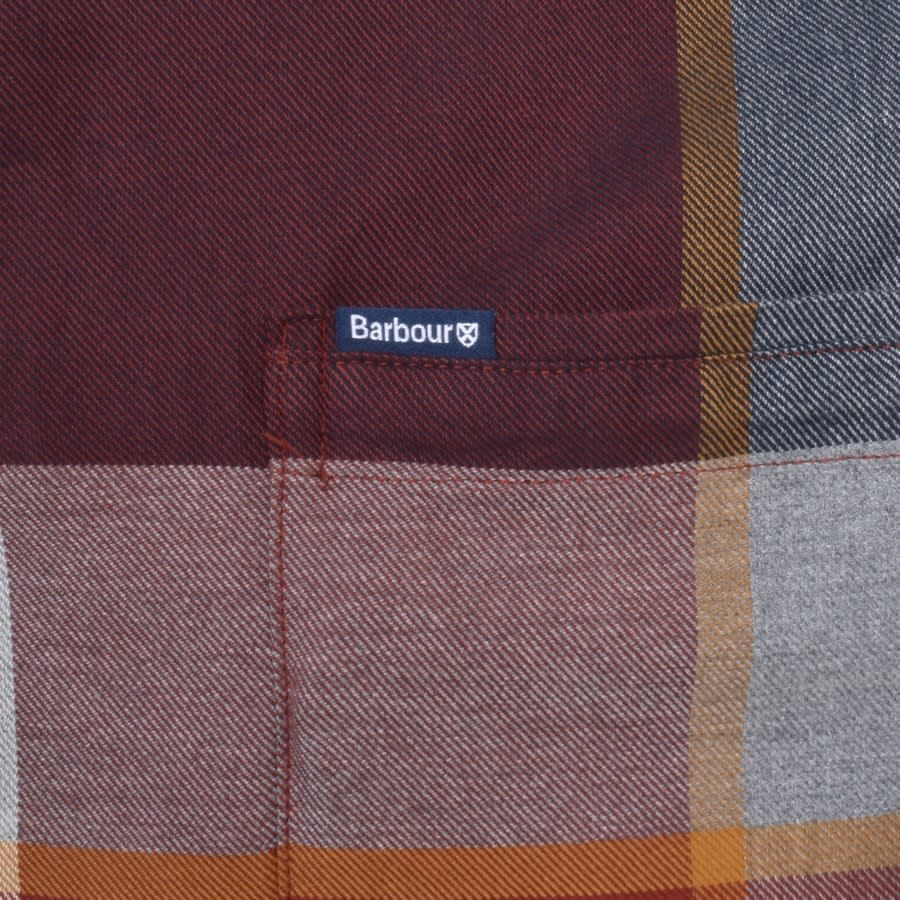 Image number 3 for Barbour Long Sleeved Dunnon Check Shirt Red