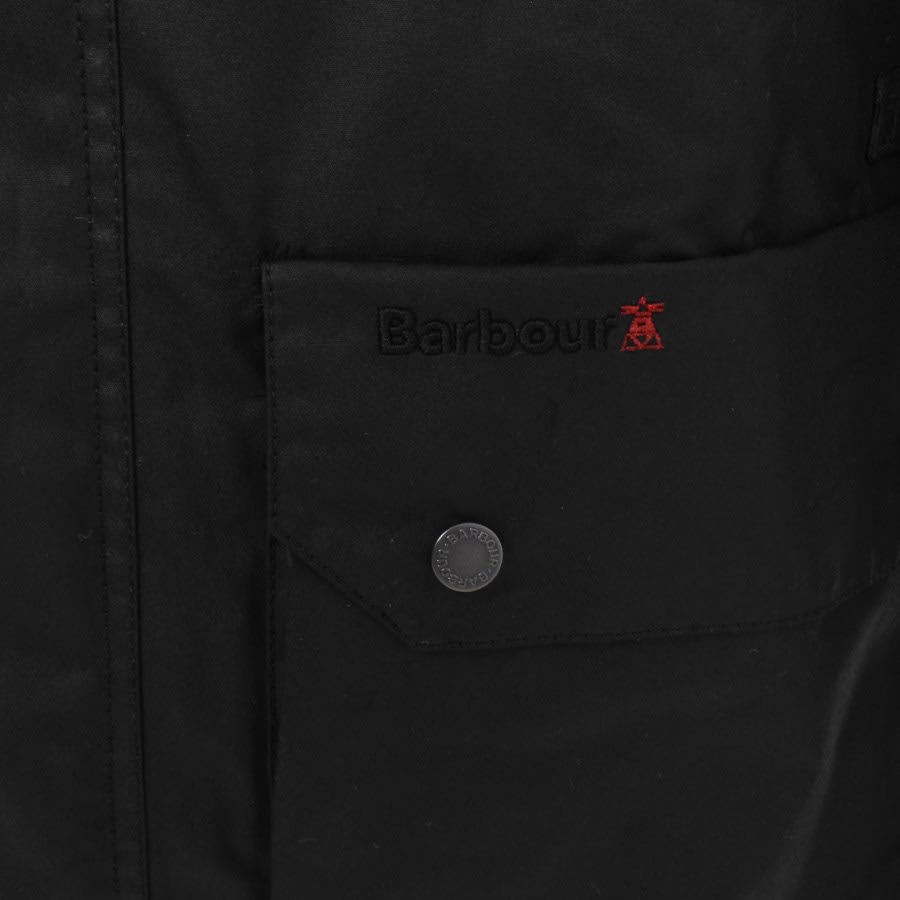 Image number 3 for Barbour Hooded Valley Wax Jacket Black