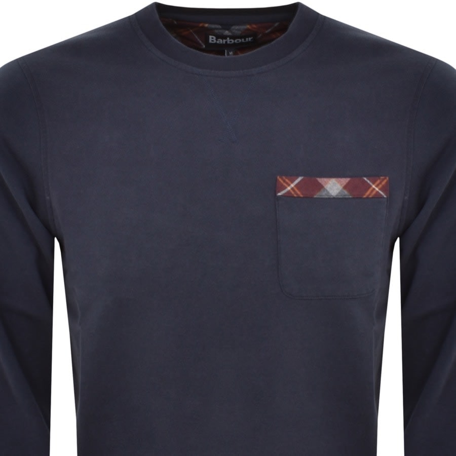 Image number 2 for Barbour Goswick Pocket Sweatshirt Navy
