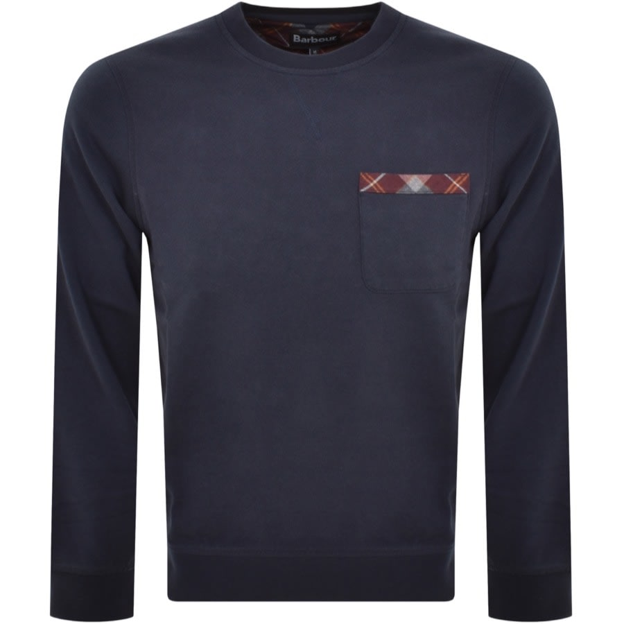 Image number 1 for Barbour Goswick Pocket Sweatshirt Navy