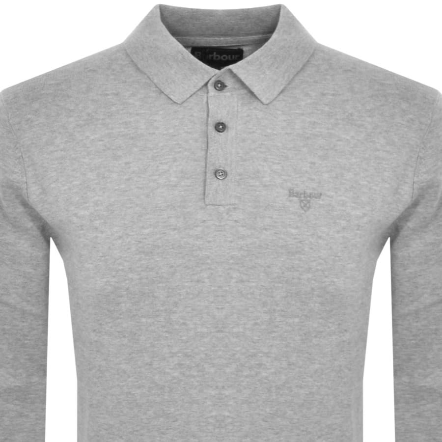 Image number 2 for Barbour Bassington Knitted Polo Grey