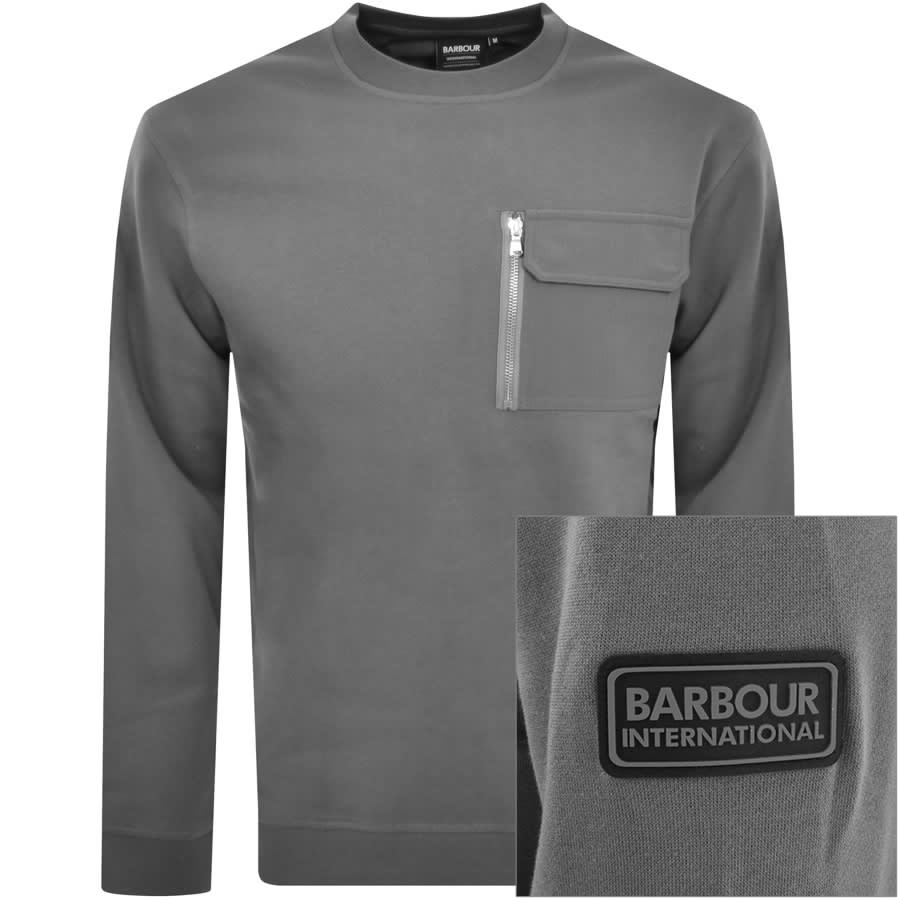 Image number 1 for Barbour International Logo Sweatshirt Grey