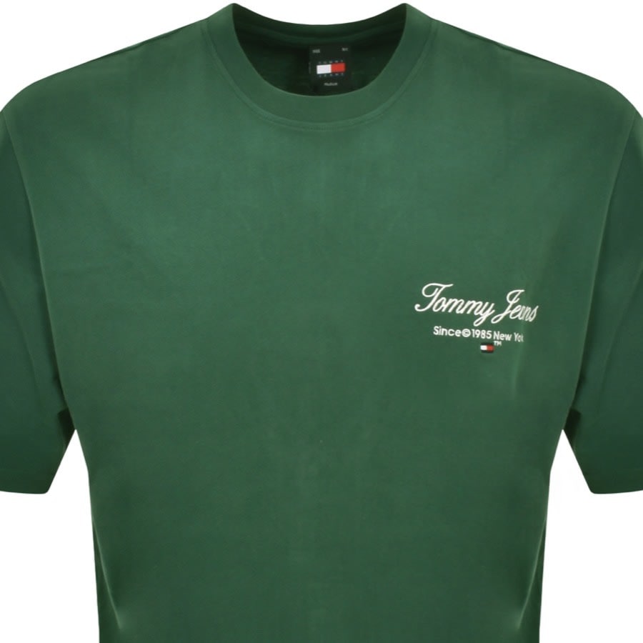 Image number 2 for Tommy Jeans Oversized Logo T Shirt Green