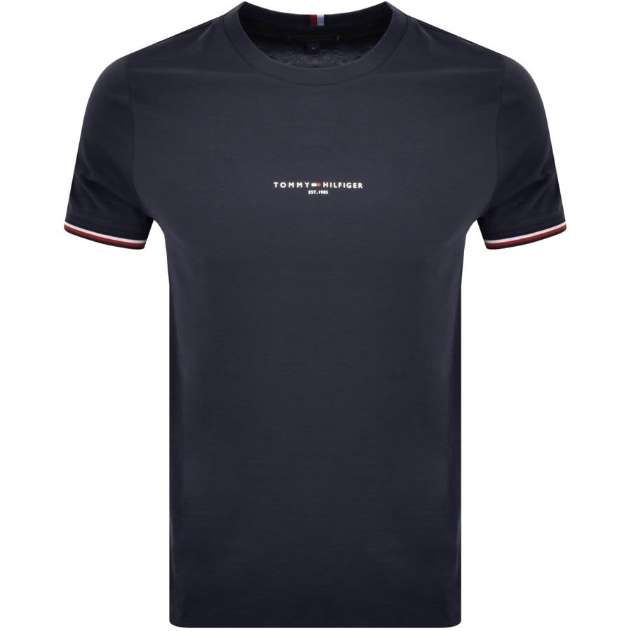 Image number 1 for Tommy Hilfiger Tipped T Shirt Navy