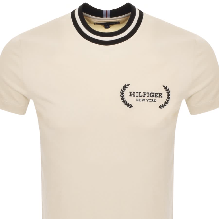 Image number 2 for Tommy Hilfiger Laurel Tipping T Shirt Cream