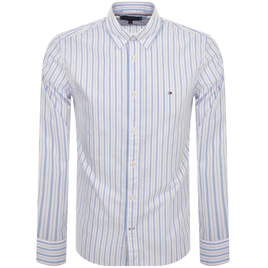 Image number 1 for Tommy Hilfiger Stripe Long Sleeve Shirt Blue