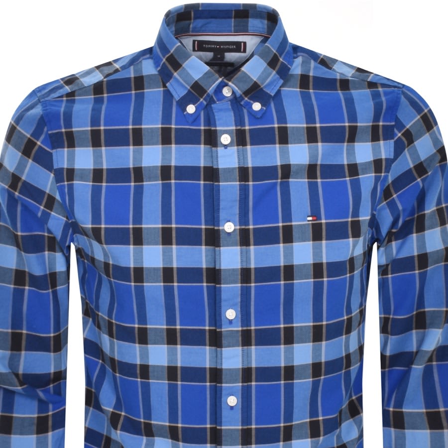 Image number 2 for Tommy Hilfiger Check Long Sleeve Shirt Blue
