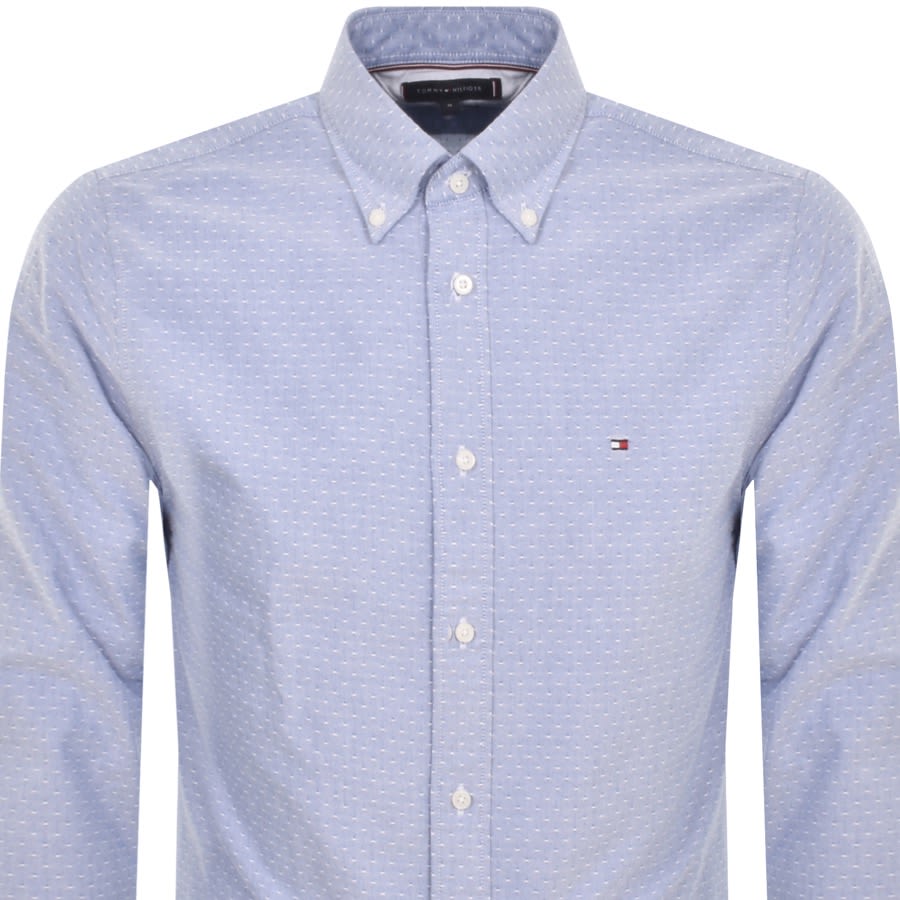 Image number 2 for Tommy Hilfiger Oxford Dobby Long Sleeve Shirt Blue