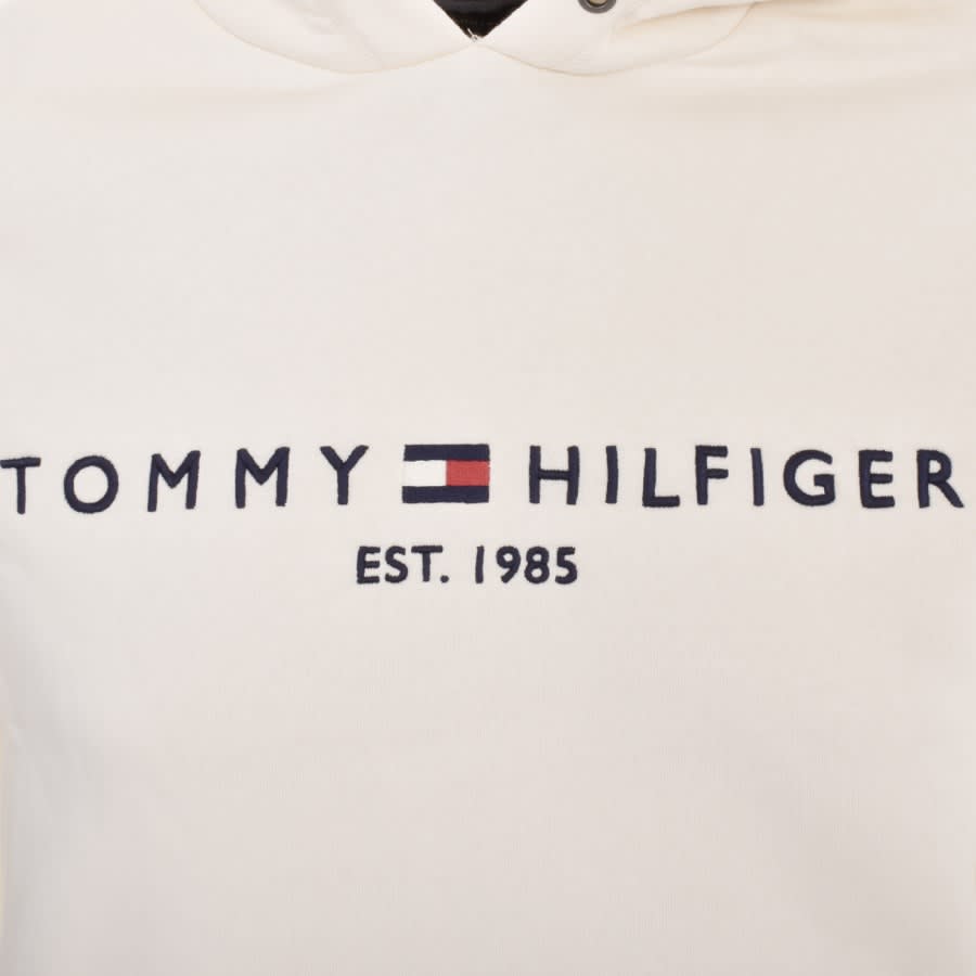 Tommy Hilfiger Logo Hoodie Cream | Mainline Menswear
