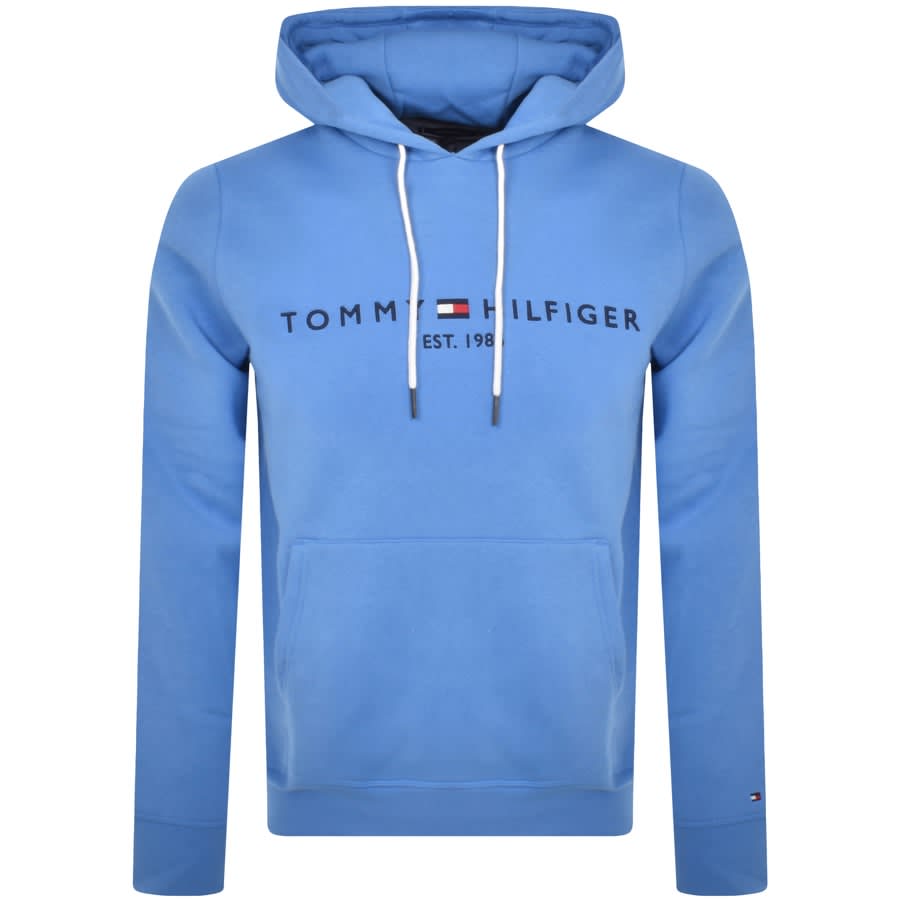 Image number 1 for Tommy Hilfiger Logo Hoodie Blue
