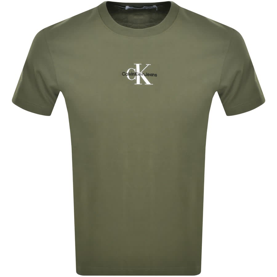 Image number 1 for Calvin Klein Jeans Logo T Shirt Green