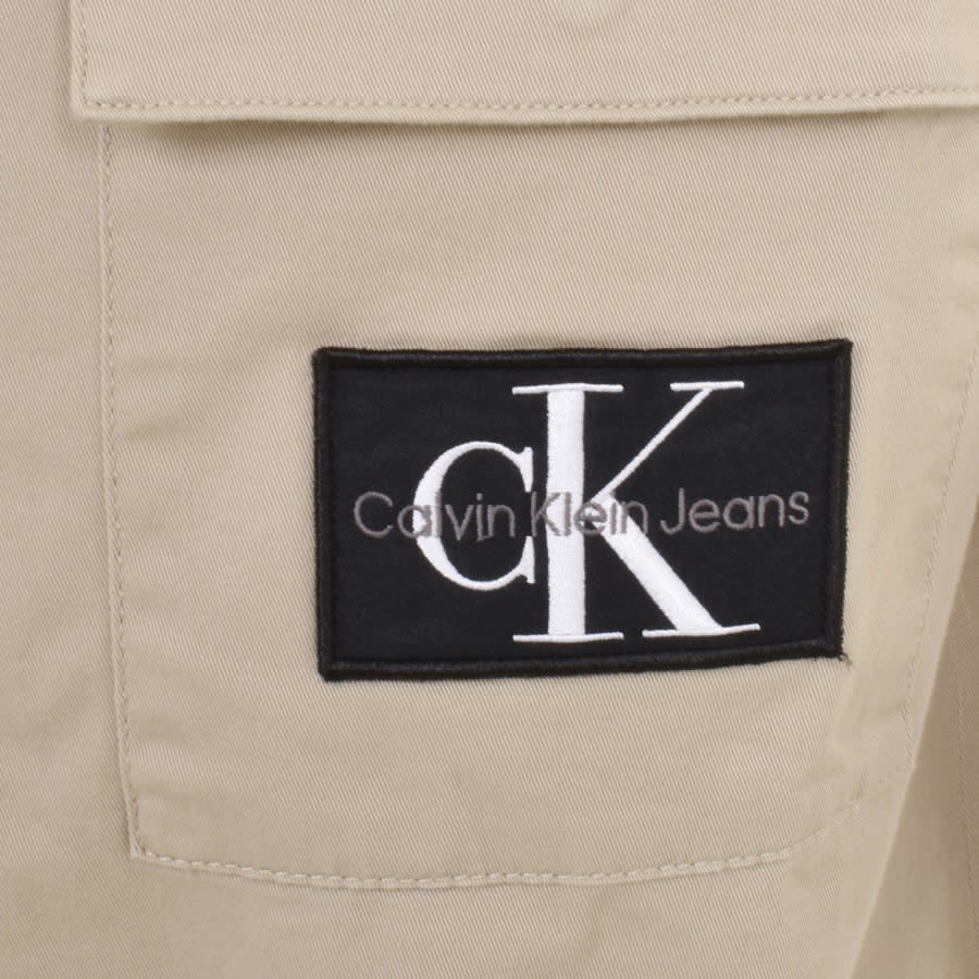 Image number 3 for Calvin Klein Jeans Utility Overshirt Beige