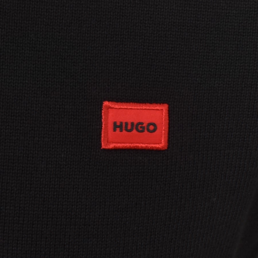Image number 3 for HUGO San Jacque Full Zip Knit Jumper Black