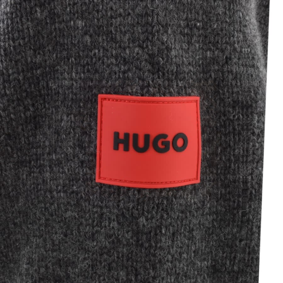 Image number 3 for HUGO Suppon Full Zip Knit Jumper Grey