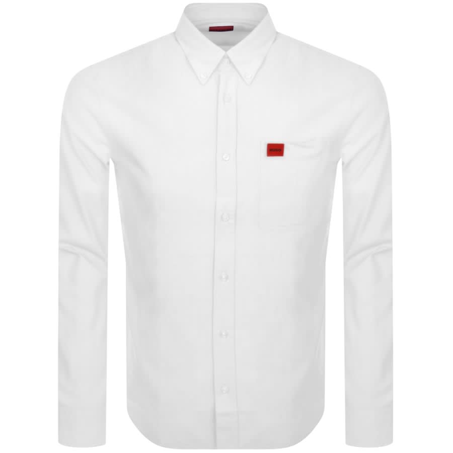 Image number 1 for HUGO Long Sleeved Evito Shirt White