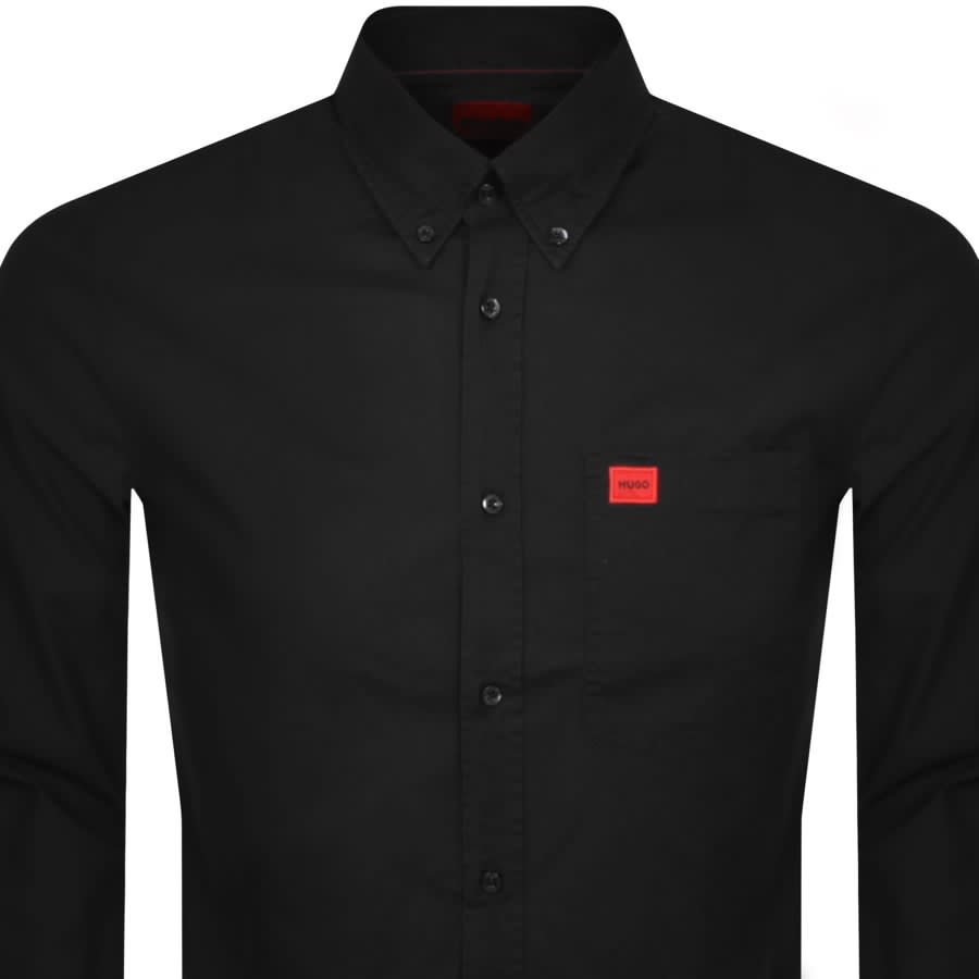 Image number 2 for HUGO Long Sleeved Evito Shirt Black