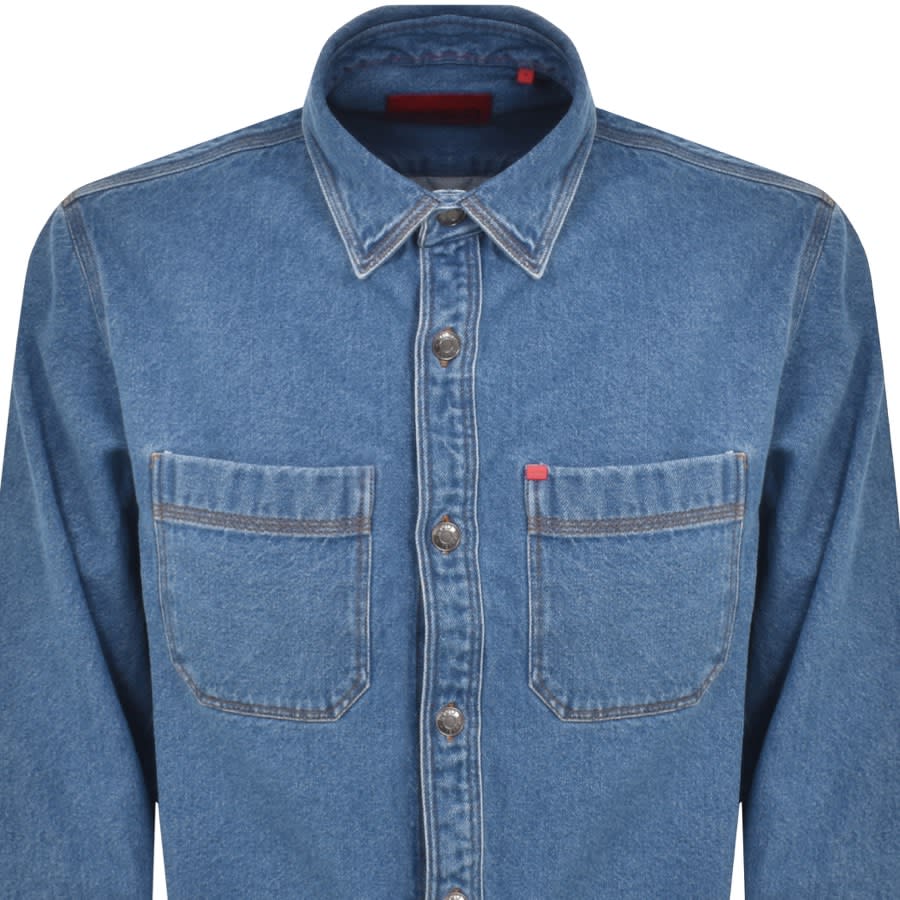 Image number 2 for HUGO Erato Overshirt Jacket Blue