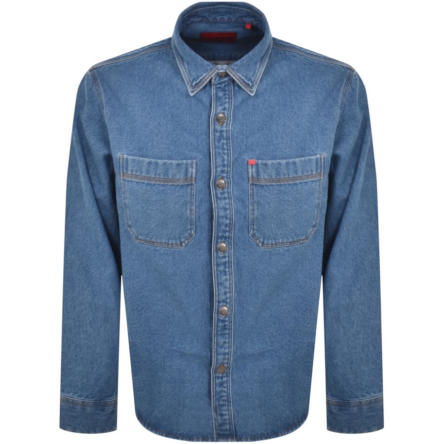 Image number 1 for HUGO Erato Overshirt Jacket Blue
