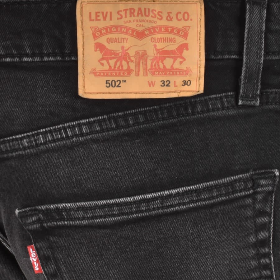 Image number 3 for Levis 502 Tapered Jeans Black