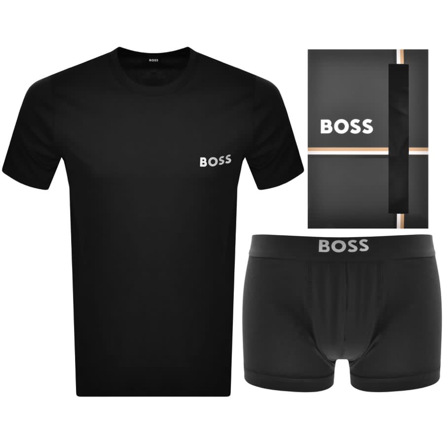 Image number 1 for BOSS Bodywear T Shirt And Trunks Gift Set Black