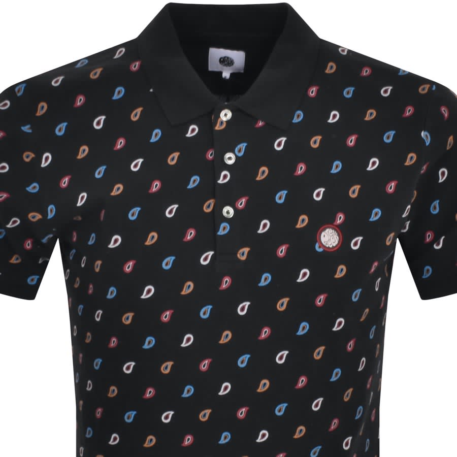 Image number 2 for Pretty Green Paisley Motif Polo Black