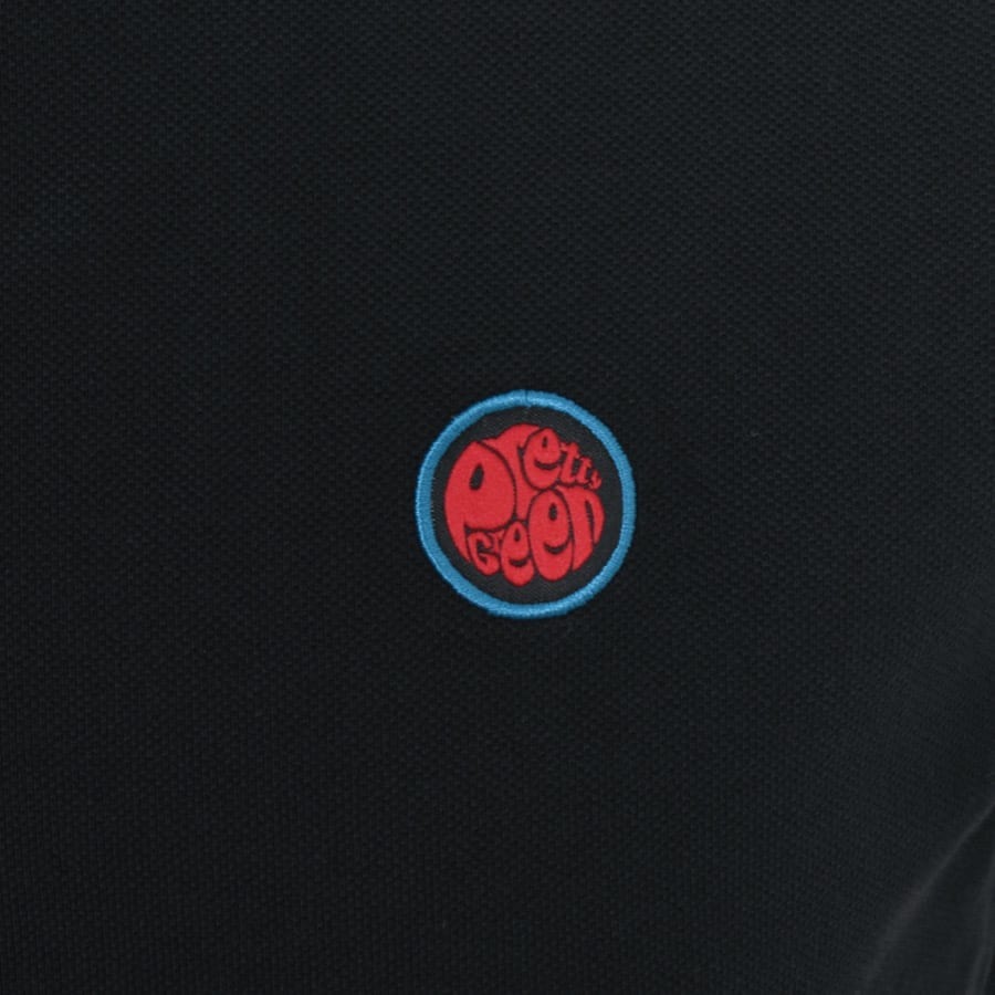 Image number 3 for Pretty Green Paisley Placket Polo Black