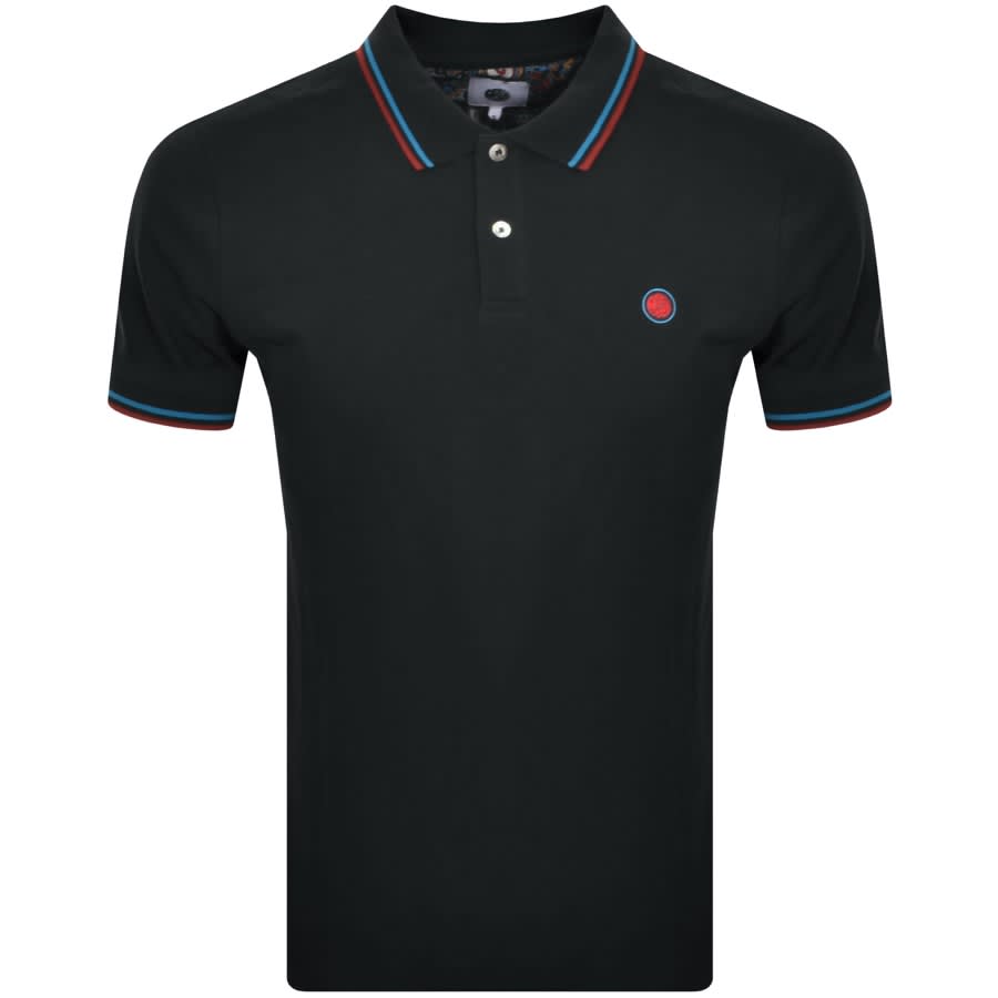 Image number 1 for Pretty Green Paisley Placket Polo Black
