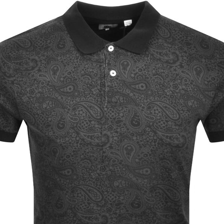 Image number 2 for Pretty Green Paisley Polo T Shirt Black
