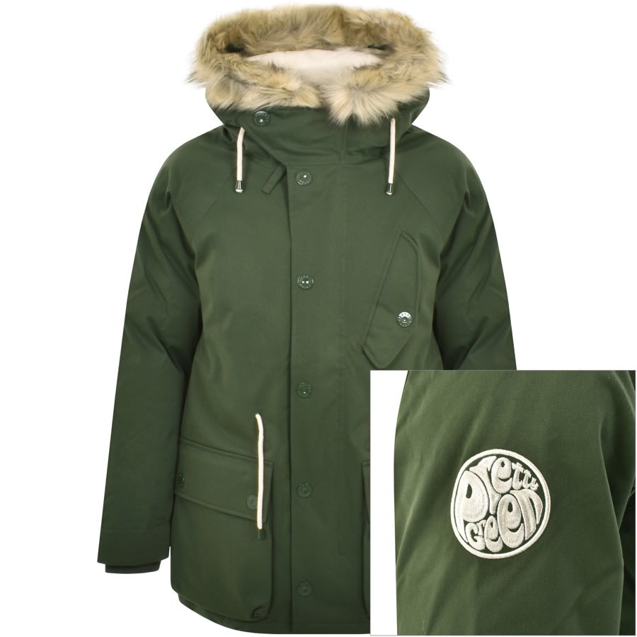 Image number 1 for Pretty Green Field Puffer Jacket Green