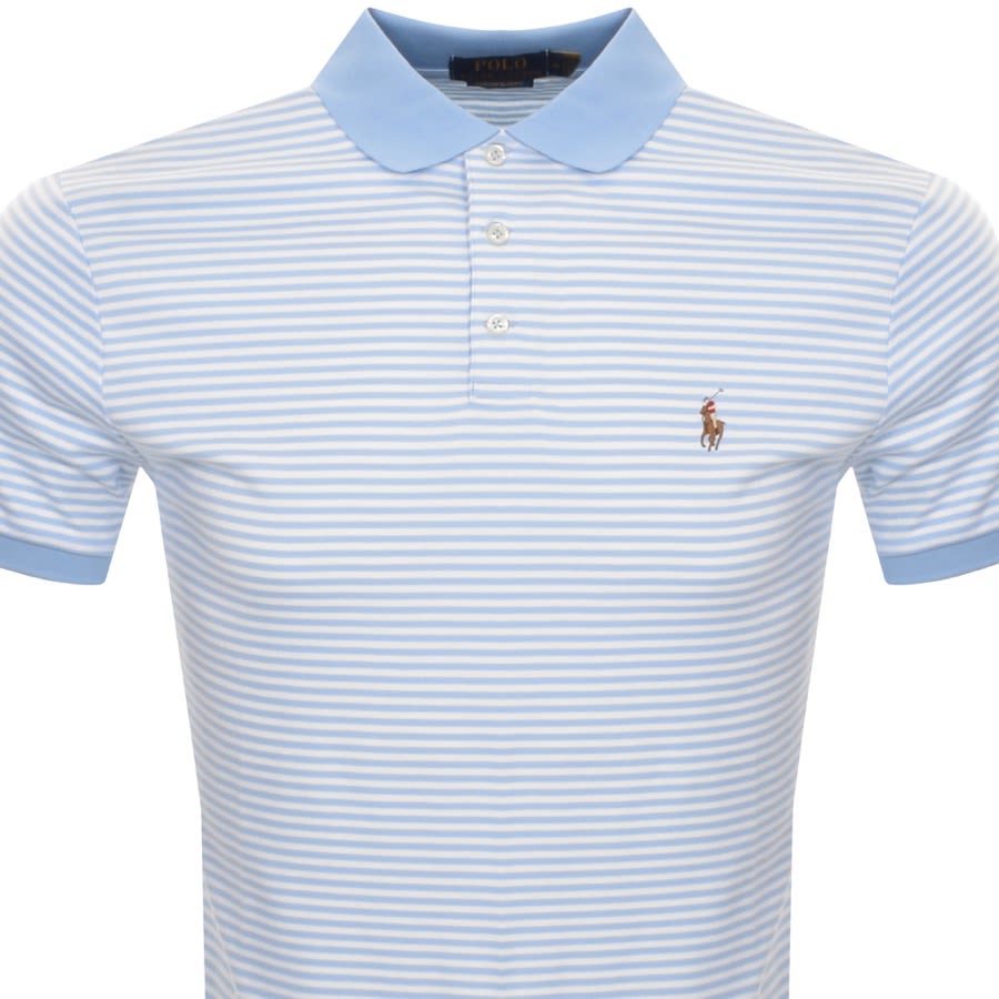 Image number 2 for Ralph Lauren Custom Slim Fit Polo T Shirt Blue
