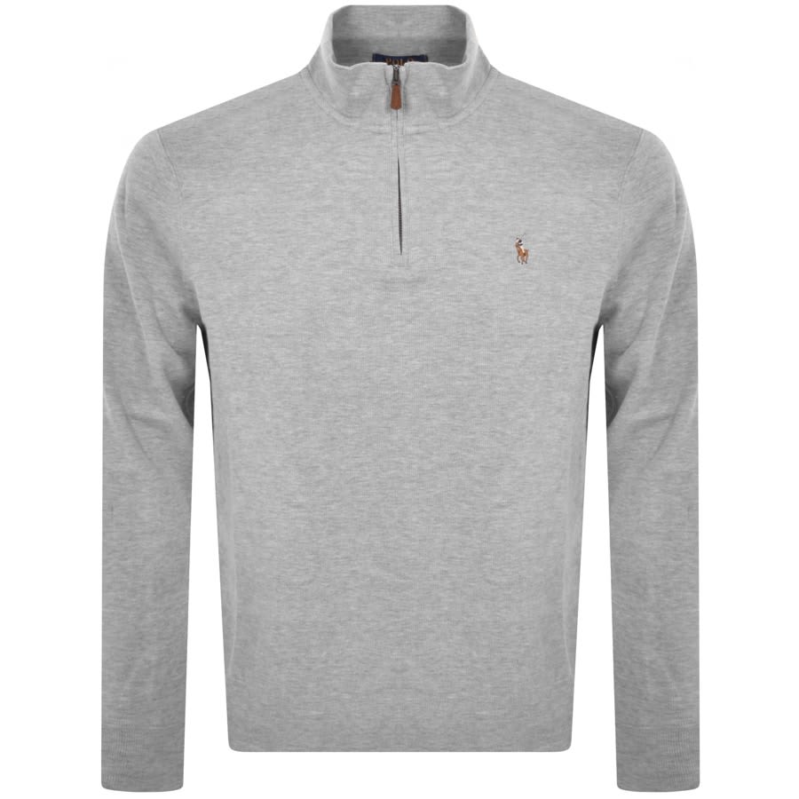Image number 1 for Ralph Lauren Half Zip Sweatshirt Grey