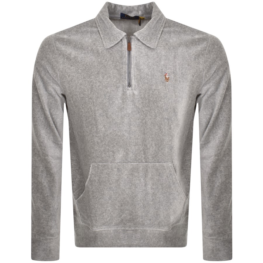 Image number 1 for Ralph Lauren Half Zip Sweatshirt Grey