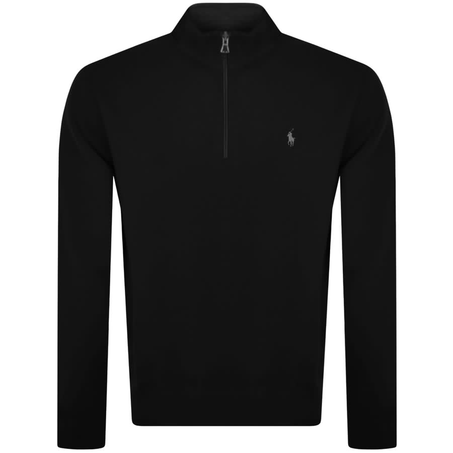Image number 1 for Ralph Lauren Half Zip Sweatshirt Black