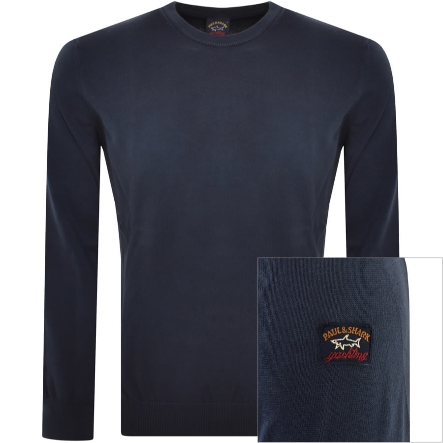 Image number 1 for Paul And Shark Roundneck Knit Jumper Navy