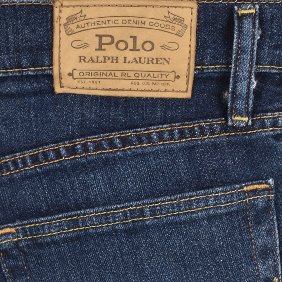 Image number 3 for Ralph Lauren Parkside Mid Wash Tapered Jeans Blue