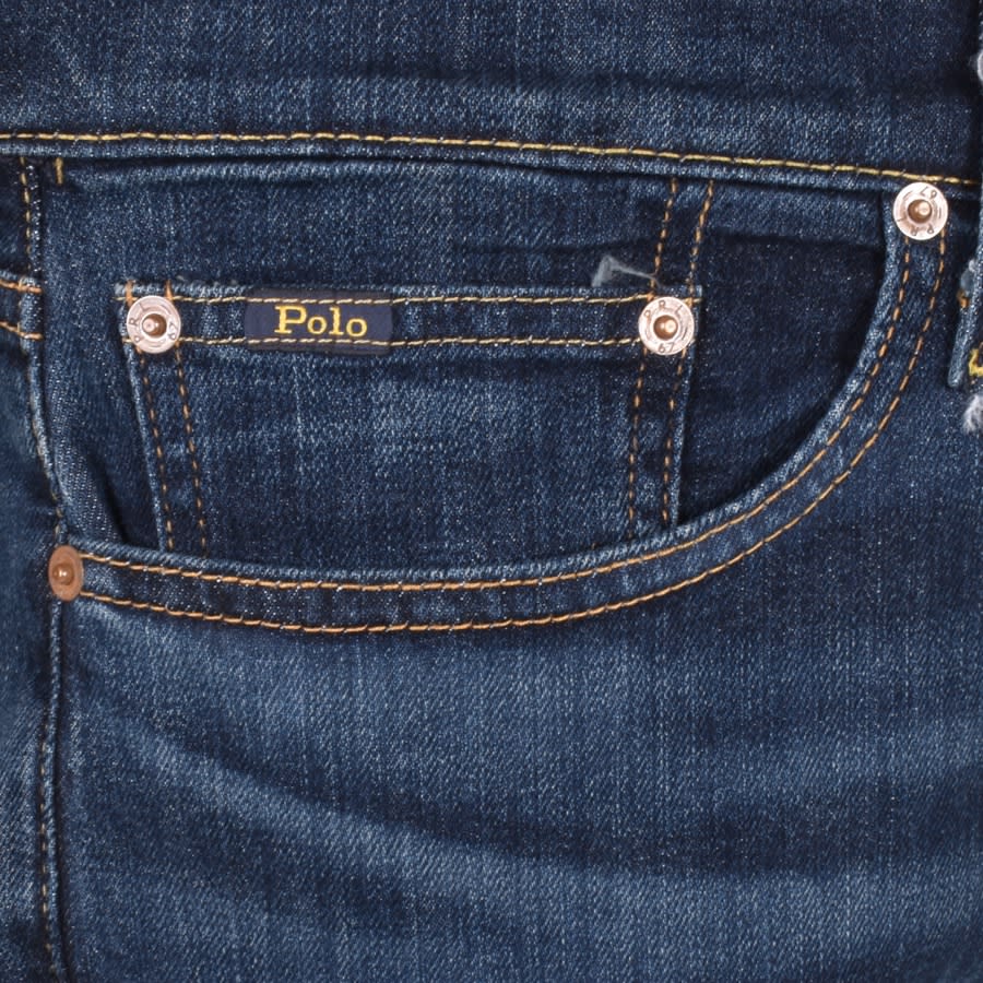 Image number 4 for Ralph Lauren Parkside Mid Wash Tapered Jeans Blue