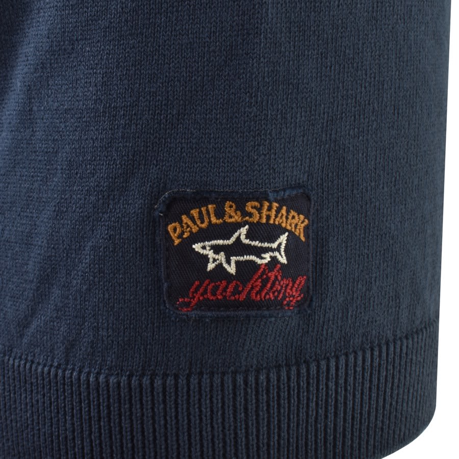 Image number 3 for Paul And Shark Knitted Polo T Shirt Navy